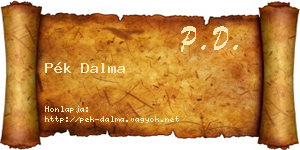 Pék Dalma névjegykártya